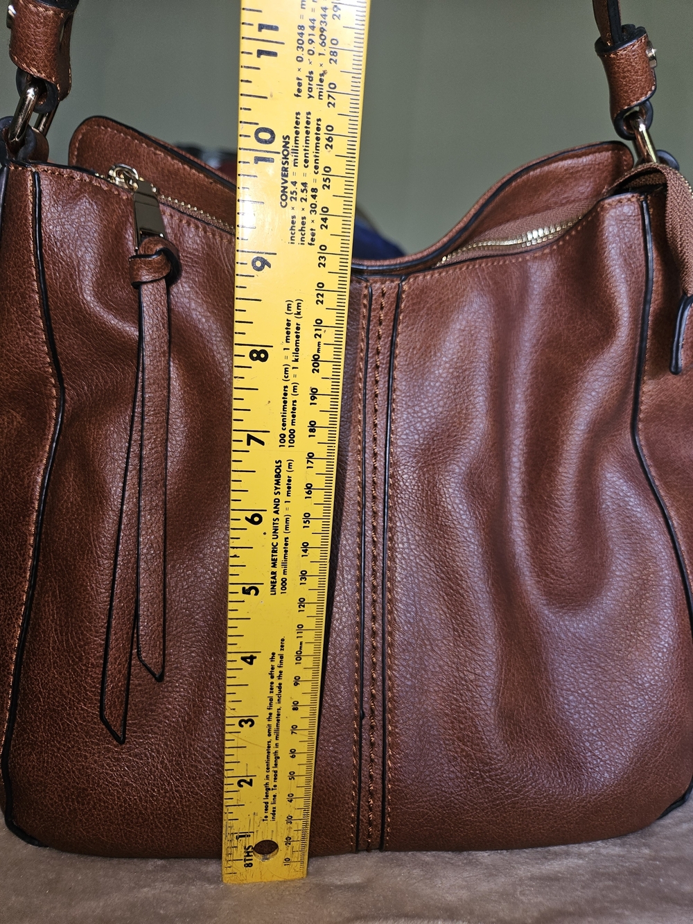 Women's Brown Shoulder Bag - Classic Carryall - Picture 12 of 12